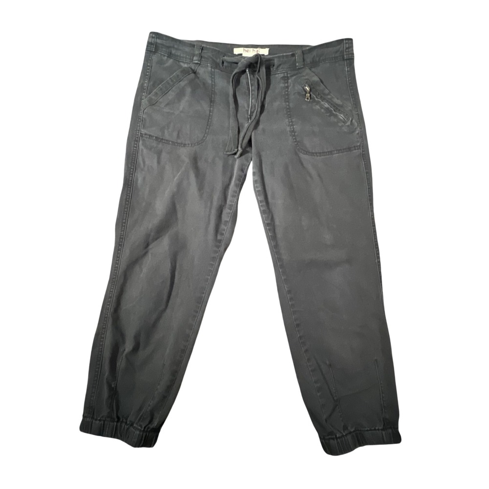 Anthropologie Hei Hei  Pants Womens 10 Gray Utility Cargo‎ Drawstring Cotton